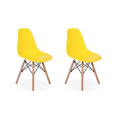 Imagem de Conjunto 2 Cadeiras Charles Eames Eiffel Wood Base Madeira - 