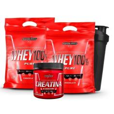Imagem de Kit Combo 2X Whey Protein 100% 1X Creatina 300g + Shaker-Unissex