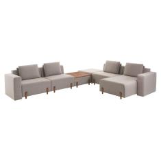 Imagem de Sofá Pierre 6 Módulos Linho Bege Noce Gran Belo