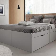 Imagem de Cama Casal 4 Gavetas Madeira Maciça Beauty Espresso Móveis Cool Grey