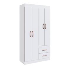 Imagem de Guarda-roupa 30204 4 Portas 2 Gavetas e 2 Prateleiras Rosário Branco