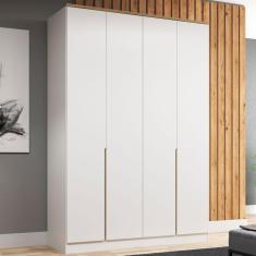 Imagem de Guarda Roupa Solteiro Logan 4 Portas 2 Gavetas Branco/olmo Italiano - Manbel