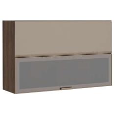 Imagem de Armário Aéreo 120cm 2 Portas Prata Dourado Com Connect