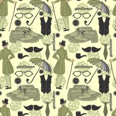 Imagem de Papel de Parede Adesivo Gentleman Retrô 137050892 RL 0,58x3M