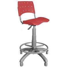 Imagem de Cadeira Caixa Giratória Plástica Anatômica Cereja BASE  - ULTRA Móveis