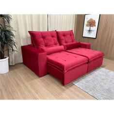 Imagem de Sofá Retrátil Reclinável Elegante Vermelho 2.00 m Recife