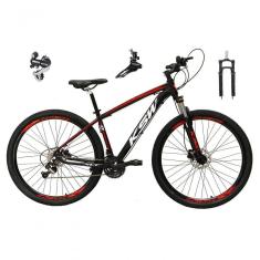 Imagem de Bicicleta Aro 29 Ksw Xlt 24v Câmbio Shimano Acera K7 Garfo Trava Freio A Disco - Preto-vermelho-branco Tam.15