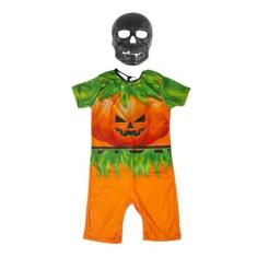 Imagem de Fantasia Roupa Infantil Abóbora Halloween C/máscara Envio Já - SGB MOD