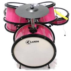 Imagem de Bateria Infantil Acústica Luen Pop Kids Rosa Reforçado