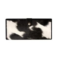 Imagem de NGF Bolsa feminina com zíper de couro bovino, bolsa de mão para mulheres, Marrom e branco, preto e branco,