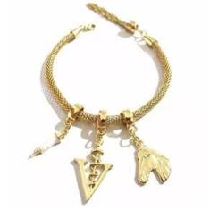 Imagem de Pulseira Cavalo Seringa Veterinária Folheado A Ouro 18k