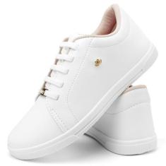 Imagem de Tenis Feminino Casual Izalu Branco Preto - Sapatoway