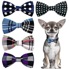 Imagem de PET SHOW Coleira para cães pequenos para animais de estimação, gravata borboleta, filhotes, gatos, pingentes, acessórios, gravatas borboleta para aniversários, festas de casamento, S, Borracha