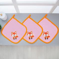 Imagem de Jogo De Lençol Para Berço Americano 3 Peças Raposa Rosa