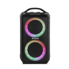 Imagem de Caixa de Som Amplificada Amvox Bagvox Black ACA600 com 2 Alto-falantes de 6,5” Bivolt, Alça de transporte e Display LED – 600 W