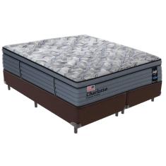 Imagem de Cama Box Marrom e Colchão Queen Charlotte Molas Sealy