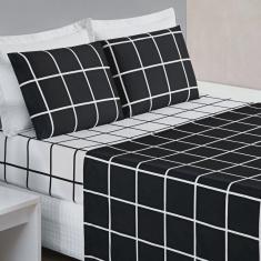 Imagem de Jogo Lençol Cama Queen 4 Peças Micropercal 200 Fios Austin