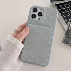 Imagem de Carteira de couro de luxo capa para cartão para iPhone 14 Pro Max 11 12 13 Mini XR X XS 8 7 Plus SE Photo Slot Stand Cover, cinza camelo, para iPhone 7,8