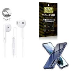 Imagem de Kit Fone De Ouvido + Capinha Samsung S21 Fe + Película 3D