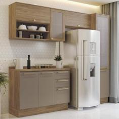 Imagem de Armário de Cozinha Modulada Completa Reta 5 peças 2,50m 292 Botanic Ka