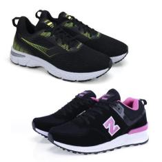 Imagem de Kit 2 Pares Tênis Fitness Esporte Cadarço Conforto Esportivo - Vorax, 