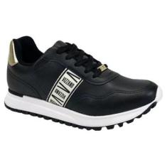 Imagem de Tênis Vizzano Preto Branco Bege Faixa Pelica Feminino Nº 34 ao 40-Feminino
