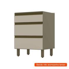 Imagem de Balcão de Cozinha Évelin 3 GV Duna e Cristal - Henn