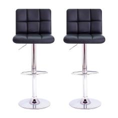 Imagem de Kit 2 Banquetas Giratórias Gomos Preta Preto