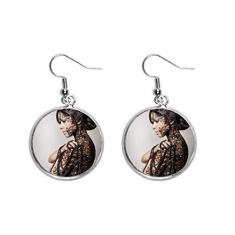 Imagem de Religion Nude Brunette Beauty Body Gal Ear Pendente Silver Drop Brinco Jewelry Woman