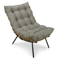 Imagem de Poltrona Costela Suede Marrom Rato D´rossi