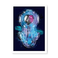 Imagem de Arte Maníacos Quadro Decorativo Mergulhador Color - 23x16,25cm (Moldura caixa em laca )