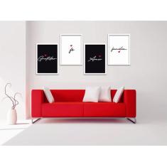 Imagem de Conjunto Quadros Decorativos 4 Pçs Mdf 30X40 Amor Familia 2