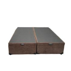Imagem de Cama Box Baú Casal Bipartido Suede Marrom - Imperium Do Sono