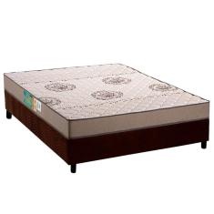 Imagem de Conjunto Box Viúva Colchão Espuma Polar D33 Pérola Clean + Base Crc Suede Brown (128x188)