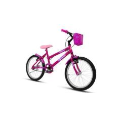 Imagem de Bicicleta Infantil Aro 20 Feminina Rosa/Pink - Com Cesta Freio V-Brake