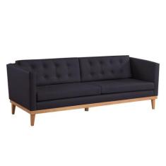 Imagem de Sofá Living Hibisco 2,19M em material sintético Pés em Madeira - Bloss