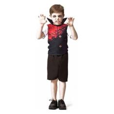 Imagem de Fantasia de Vampiro Infantil Conde Drácula Curta de Halloween - Fantas