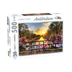 Imagem de Jogo Interativo Quebra Cabeça Cidade Amsterdam 500 Peças Pais & Filhos