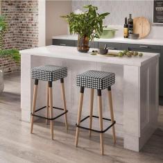 Imagem de Kit 2 Banquetas Altas Estofadas Manila 70Cm Cardan - Adz