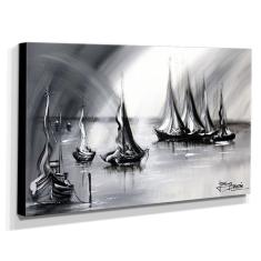 Imagem de Quadro De Pintura Barcos 70x120cm-1335