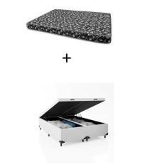 Imagem de Cama Box Baú Casal 138 Bipartido - Bello Box Tecido Sintético Branco C