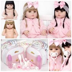 Imagem de Bonecas Gêmeas Tipo Reborn Recém Nascidas Bolsa Maternidade - Cegonha