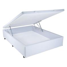 Imagem de Cama Box Casal com Baú Mega Corino Branco - 138x188