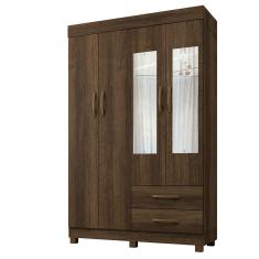 Imagem de Roupeiro C/Espelho Copacabana 4 Portas Benetil Móveis  -  Imbuia