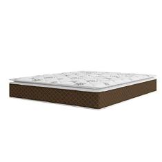 Imagem de Colchão Casal Queen Molas Ensacadas Pillow Top Martino 158x198x25cm Marrom/branco Umaflex - Suporta até 120kg por Pessoa