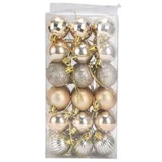 Imagem de 36 Unidades de Enfeites de Bola de árvore de Natal, Decorações de árvore de Natal Inquebráveis com Laço Pendurado Decorações Suspensas Pingente de Natal para árvore de Natal,