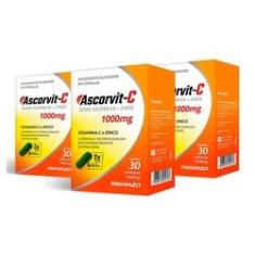 Imagem de Kit 03 AscorVit Vitamina C + Zinco 30 Cápsulas Maxinutri