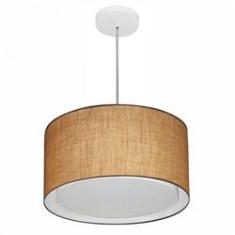 Imagem de Lustre Cilíndrico Duplo Md-4290 Tecido 40x25cm Palha Bivolt