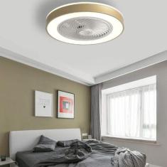 Imagem de Ventilador de teto com iluminação LED velocidade do vento ajustável, luzes de ventilador de teto modernas reguláveis ​​continuamente com controle remoto, sala de jantar quarto sala de estar