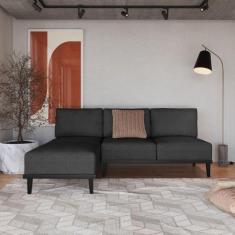 Imagem de Sofá 2 Lugares e 1 Chaise Boreal CabeCasa MadeiraMadeira Cinza Escuro